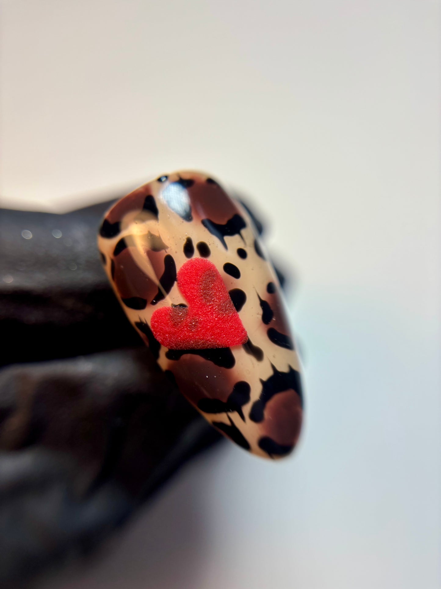 Leopard print, but make it Valentine’s Nails Art Tutorial