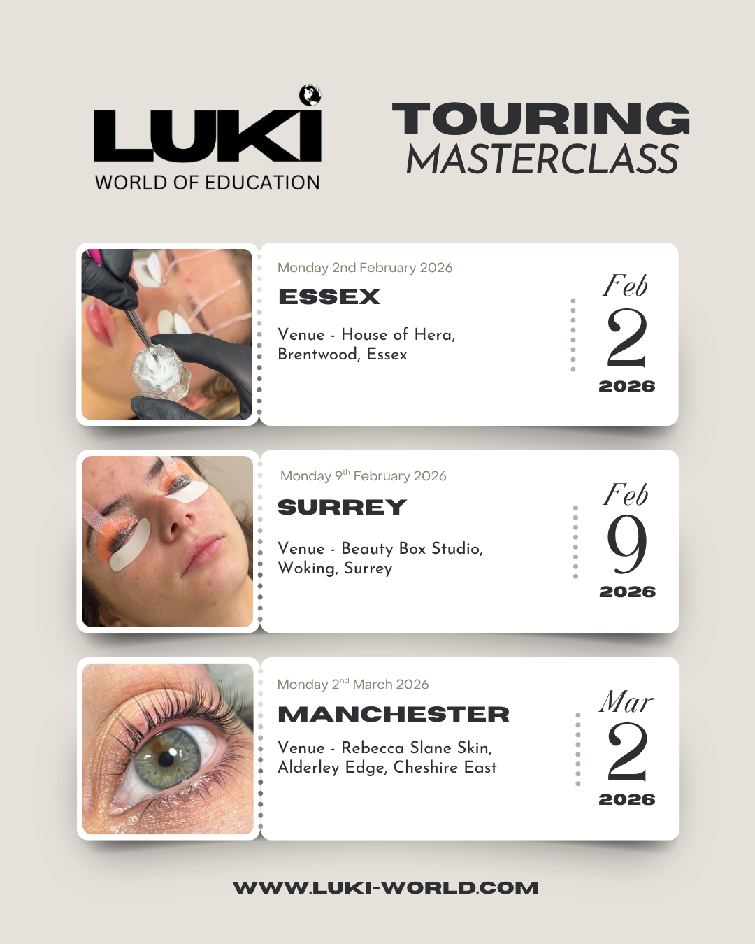 The Ultimate Lash Lift Masterclass UK Tour