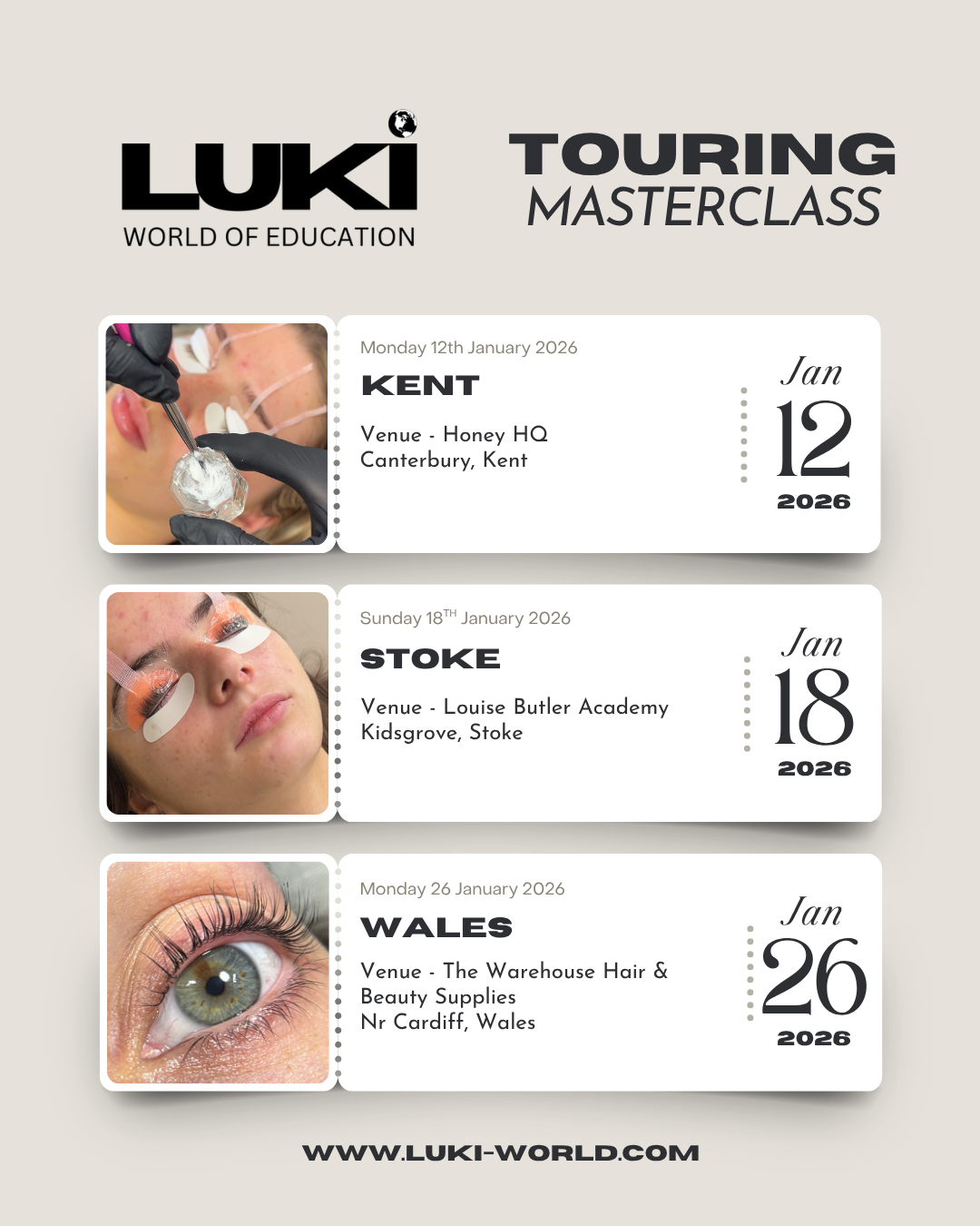 The Ultimate Lash Lift Masterclass UK Tour