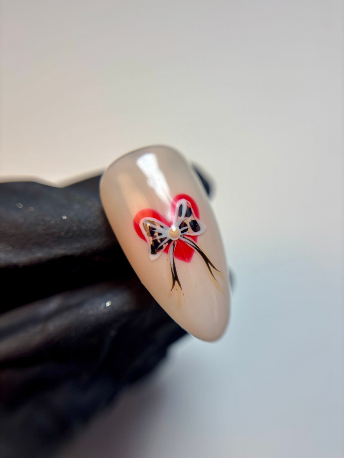 Leopard print, but make it Valentine’s Nails Art Tutorial