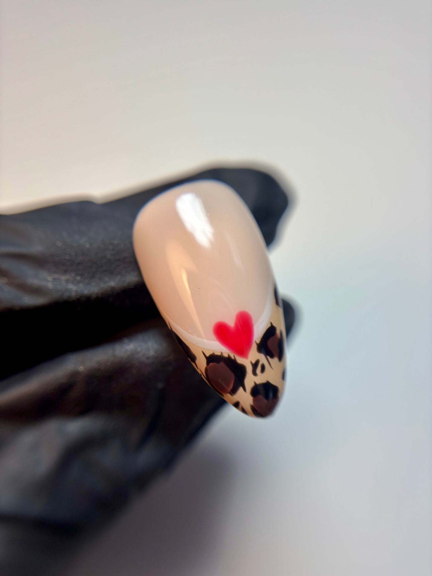 Leopard print, but make it Valentine’s Nails Art Tutorial